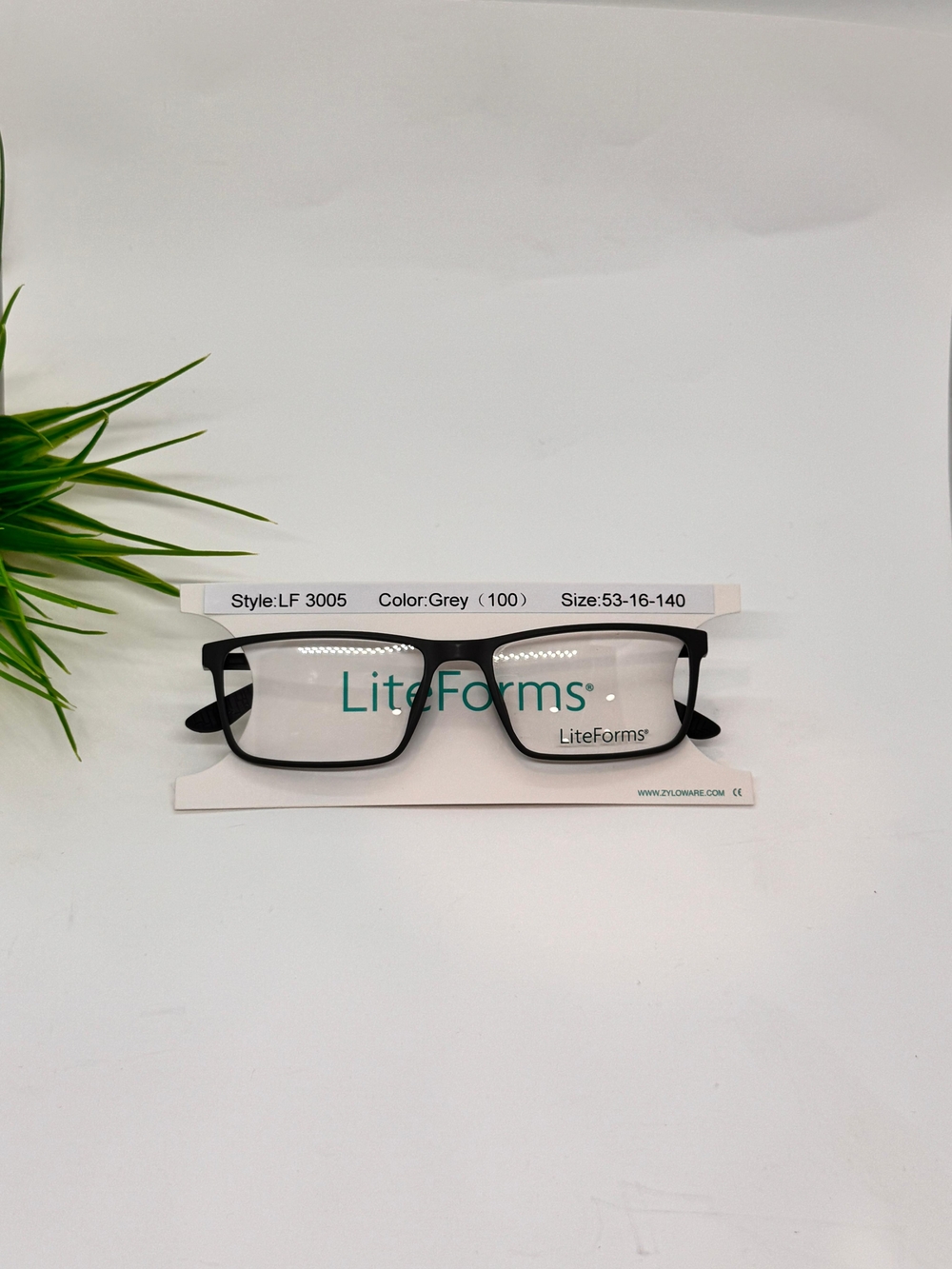 LiteForms 3005 Grey Rectangular Eyeglasses/Size 53-16-140/NWT